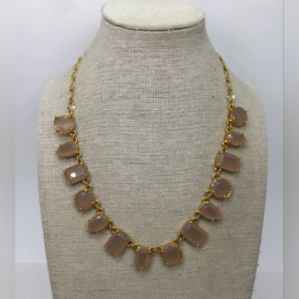 Kate Spade New York Taupe Pink Rhinestone Necklace – 16" NWOT